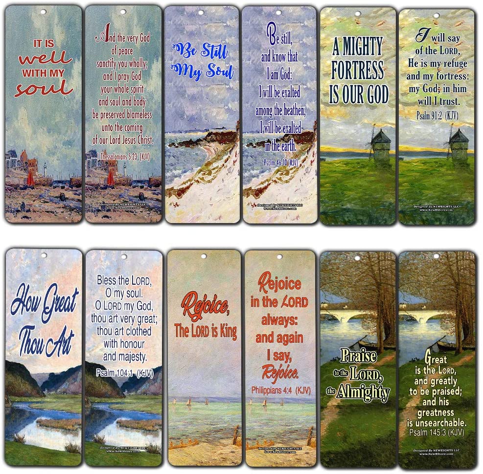 Be Still My Soul Christian Bookmarks Cards (30-Pack) - A Mighty Fortress is Our God - Religious Gifts to Encourage Men Women Boys Girls Co Worker - Stocking Stuffers - Wall Decor