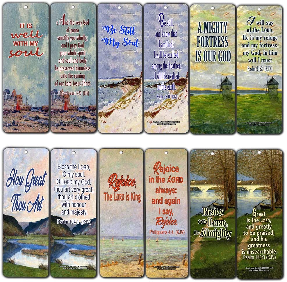 Be Still My Soul Religious Bookmarks Cards (60-Pack) - Stocking Stuffers for Men Women Baptism, Youth Group, Cell Group, VBS Bible Study, Mission Trip - Best Church Supplies