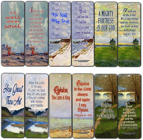 Be Still My Soul Christian Bookmarks Cards (30-Pack) - A Mighty Fortress is Our God - Religious Gifts to Encourage Men Women Boys Girls Co Worker - Stocking Stuffers - Wall Decor
