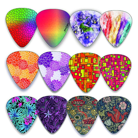 Colorful Pattern Guitar Picks - Great Assortment Of Colorful Pattern Guitar Picks For Musicians