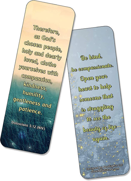 NewEights Famous Verses and Quotes on Compassion (30-Pack) – Daily Motivational Card Set – Collection Set Book Page Clippers – Ideal for Church Events
