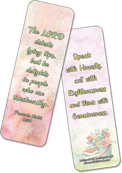 NewEights Famous Verses and Quotes on Honesty (30-Pack) – Daily Motivational Card Set – Collection Set Book Page Clippers – Ideal for Church Events