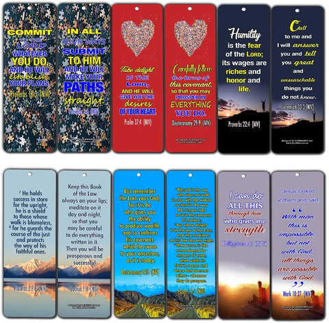 Success Bible Verses Bookmarks NIV (60-Pack) - Handy Bible Verses About Success Collection