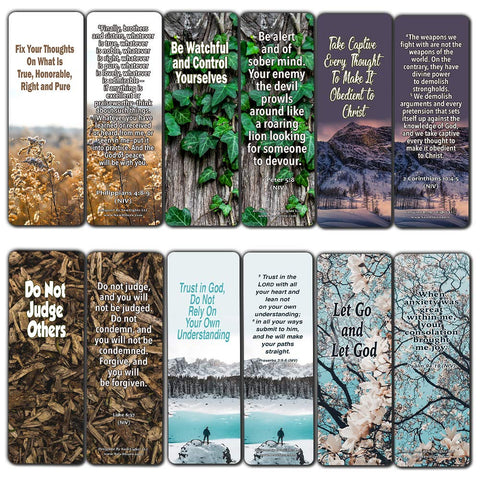 Bible Verses Bookmarks About Focus on God to Empty Out Negative Thoughts