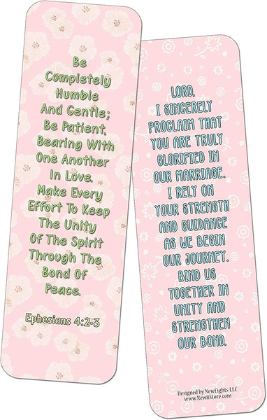 NewEights Popular Prayers and Bible Scriptures About Marriage Bookmarks (30-Pack) – Everyday Prayer Card Set – Book Page Clippers – Suitable for Church Ministry Events Give-aways