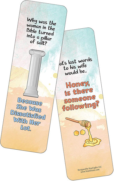 NewEights Christian Jokes Series 8 Bookmarks (60-Pack) – Daily Entertainment and Inspirational Card Set – Interesting Book Page Clippers – Ideal Gifts for Kids Teens