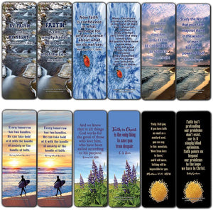 Faith Scriptures Cards Bookmarks (30-Pack) - Christian Stocking Stuffers Birthday Assorted Bulk Pack - Church Memory Verse Sunday School Rewards