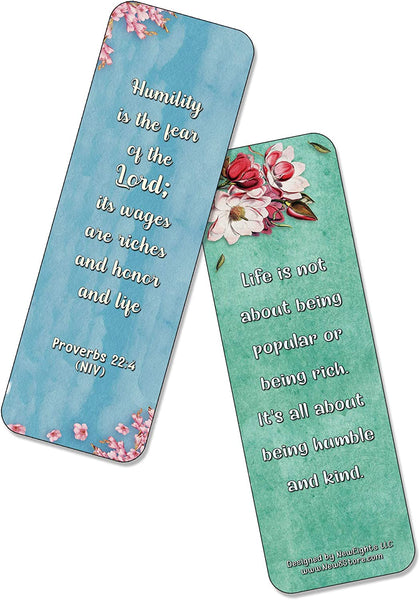 NewEights Famous Verses and Quotes on Humility (60-Pack) – Daily Motivational Card Set – Collection Set Book Page Clippers – Ideal for Church Events