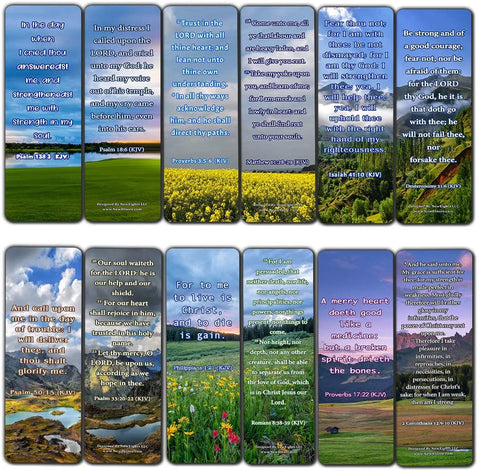 KJV Inspirational Bible Verses for Cancer Patients Bookmarks (60-Pack)