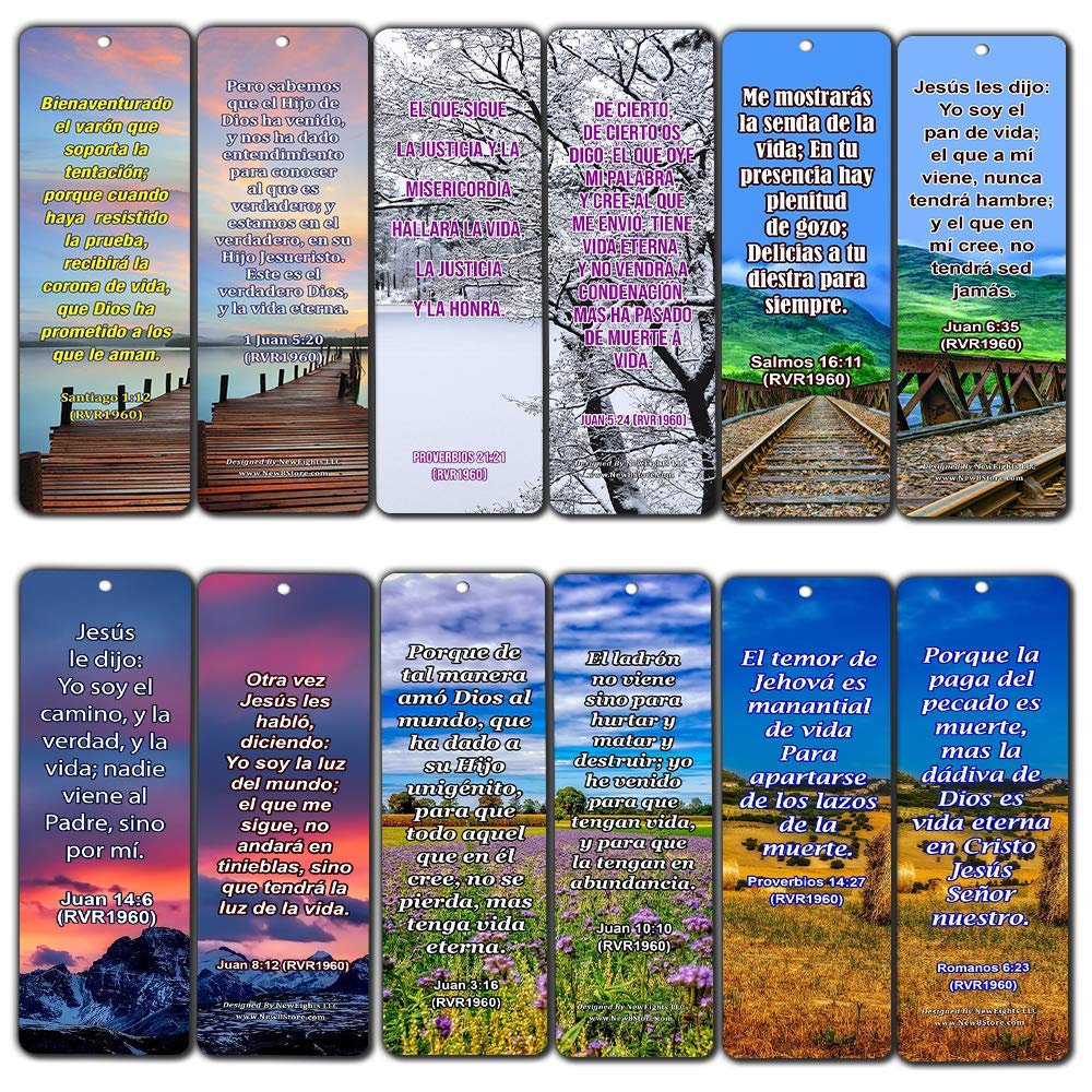 Spanish Life Bible Verses Bookmark