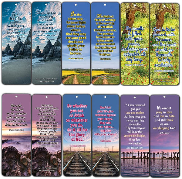 Worship Bible Verses Bookmarks (60-Pack)