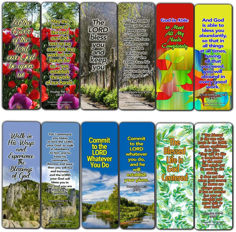Powerful Bible Verses Bookmarks - Blessings (60 Pack) - Perfect Giveaways for Sunday School and Ministries Designed to Inspire Women and Men
