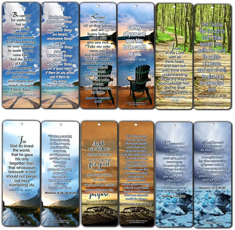 Most Highlighted Bible Verses Bookmarks Cards Bulk Set - KJV Version (60-Pack)- Religious Christian Inspirational Gifts to Encourage Men Women Boys Girls - Bible Study Sunday School War Room Decor