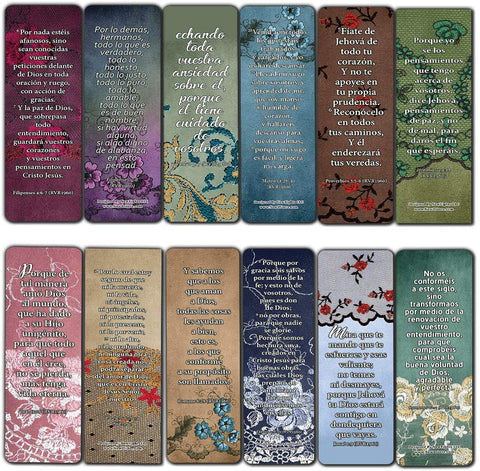 Spanish Vintage Favorite Scriptures Bookmarks for Women (60-Pack) - Great Giveaways for Ministries and Sunday Schools