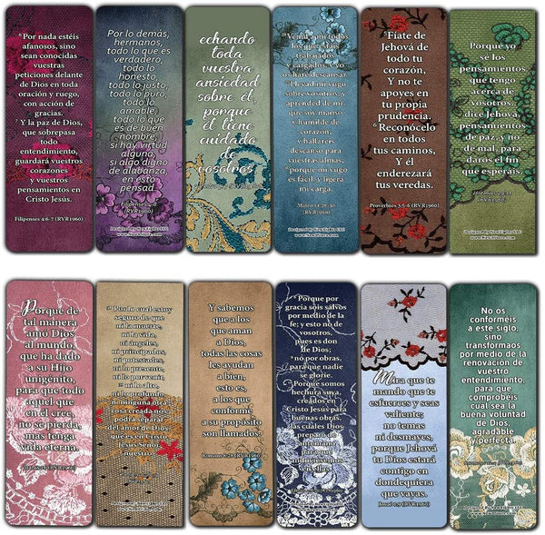 Spanish Vintage Favorite Scriptures Bookmarks for Women (30-Pack) - Variety Handy Spanish Scriptures