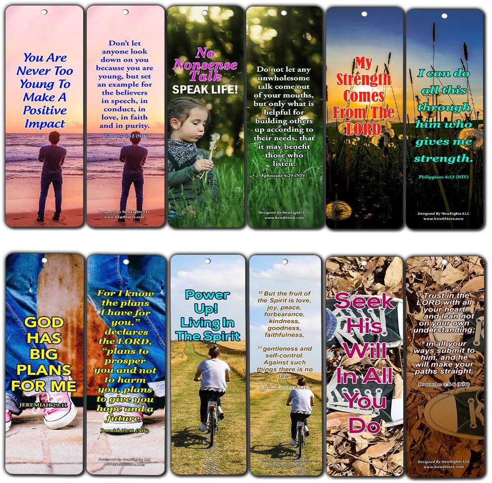 Encouraging Bible Verses For Teens Bookmarks (30 Pack) - Handy Reminders For Teens To Memorize