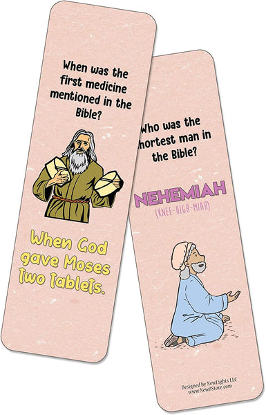 NewEights Christian Jokes Series 4 Bookmarks (60-Pack) – Daily Entertainment Card Set – Interesting Book Page Clippers – Great Gifts for Kids and Teens