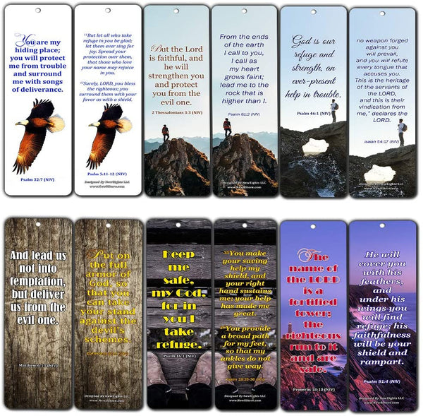 Powerful Scriptures for Protection Safety Bookmark Cards (30-Pack) - Coronavirus Protection Bible Promises - Stay Home Stay Safe - Keep Calm and Trust God - Christian Encouragement Gifts for Men Women
