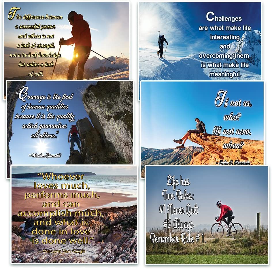 NewEights Adventure Inspirational Quotes Postcards Cards Set (12 Pack) - Great Variety Postcards with Motivational Scriptures