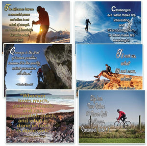 NewEights Adventure Inspirational Quotes Postcards Cards Set (12 Pack) - Great Variety Postcards with Motivational Scriptures