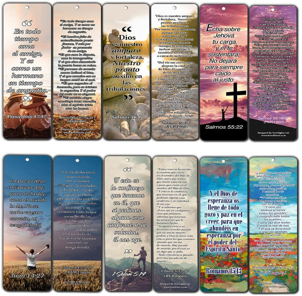 Spanish Bookmarks - Popular Inspirational Bible Verses (30-Pack) - Awesome Collection of Spanish Bookmarks