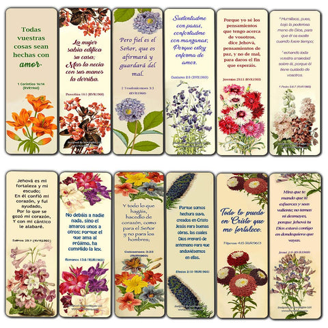Spanish Flower Bookmarks Scriptures Series 3