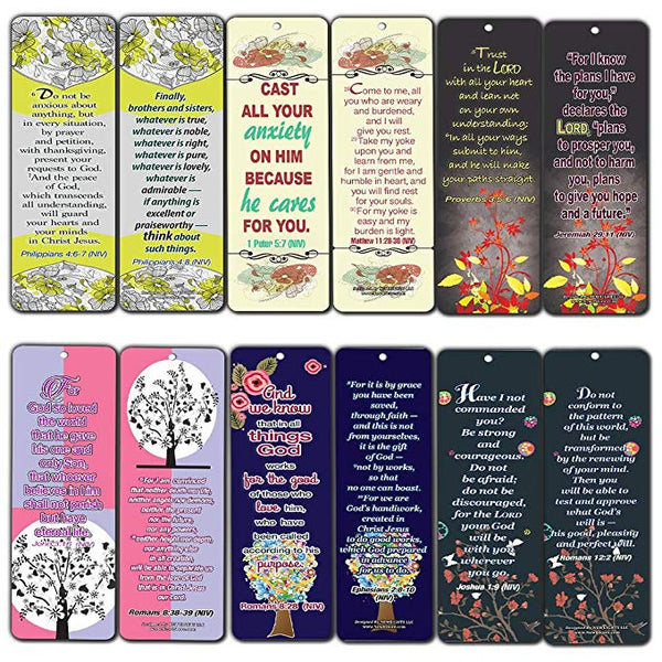 Floral Theme Memory Bible Verses Bookmarks