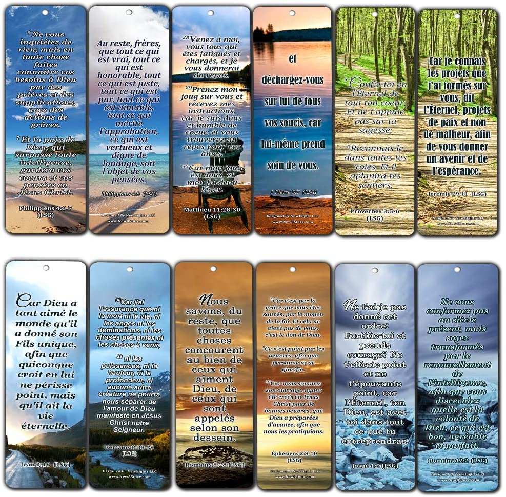 French Wisdom Bible Verse Bookmarks (30-Pack) - Encouraging French Wisdom Bible Verses Perfect To Give Encouragement and Comfort