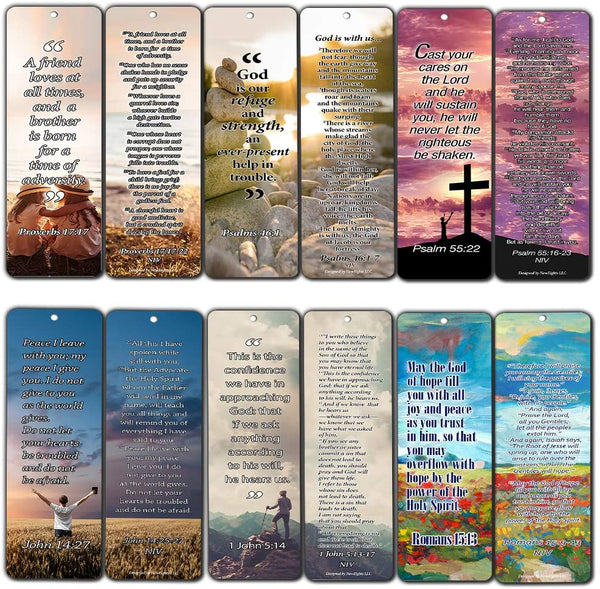 Christian Bookmarks with Popular Bible Verses (30-Pack) - Stocking Stuffers for Adults Teens Kids Men Women Boys Girls - Baptism Mission Evangelism Bible Study Church Supplies
