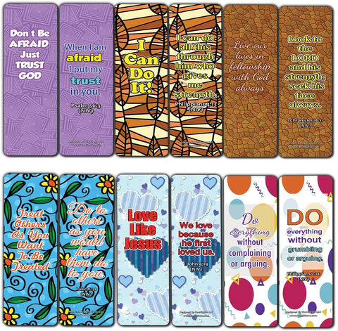 Devotional Bible Verses for Kids Bookmarks (60 Pack) - Perfect Giveaways for Sunday School and Ministries Designed to Encourage and Motivate Children