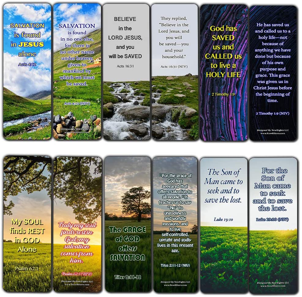 Redemption of Christ Scriptures Bookmarks (60 Pack) - Perfect Gift away for Sunday School and Ministries - Reverence Bible Texts VBS Sunday School Easter Baptism Thanksgiving Christmas Rewards