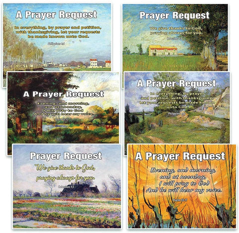 Prayer Request Pew Cards (60-Pack) - NEPC1041 Paintings - Easy Way To Track Your Church Member's Prayer Requests and Support Them In Prayer