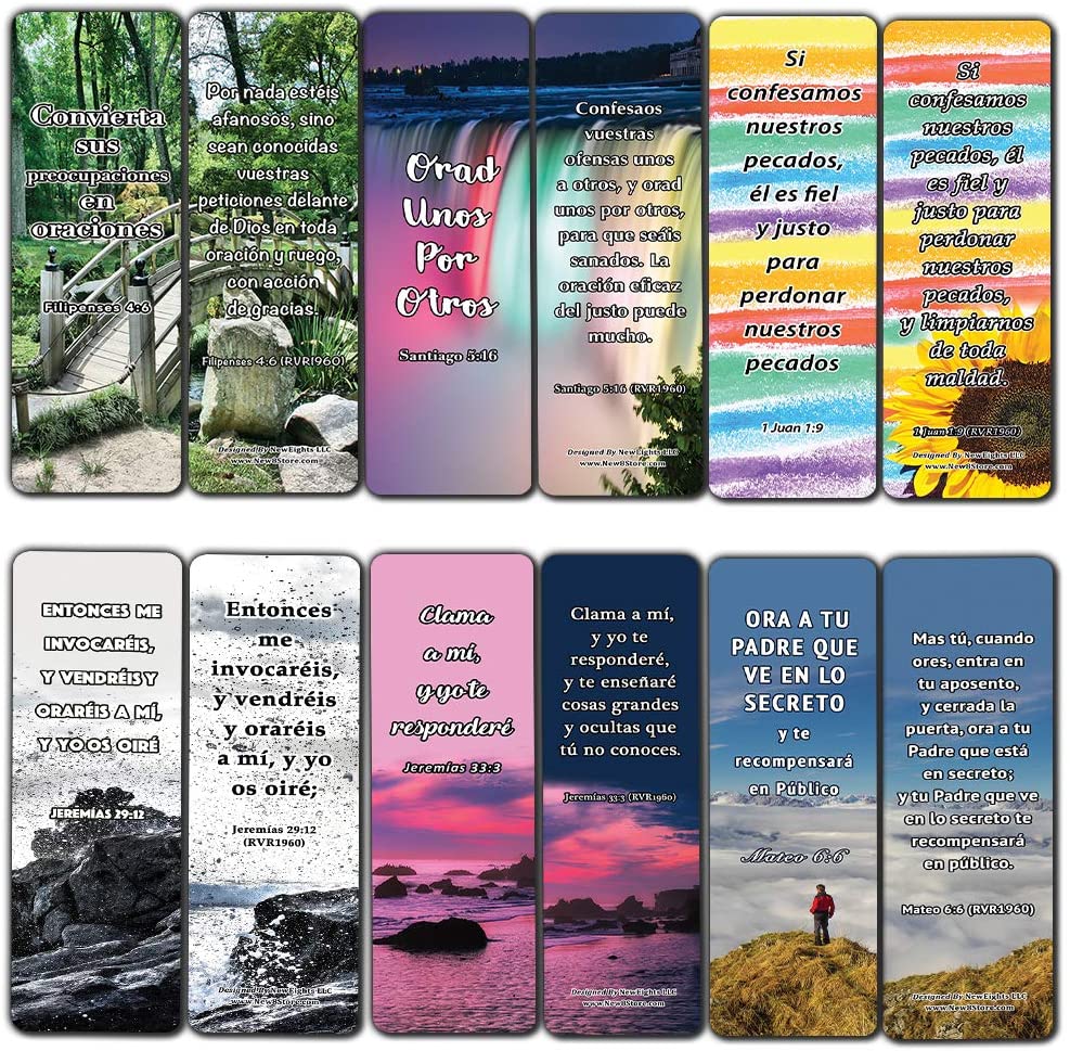 Spanish Favorite Prayer Bible Promises Bookmarks (60-Pack) - Great Giveaways for Ministries and Sunday Schools