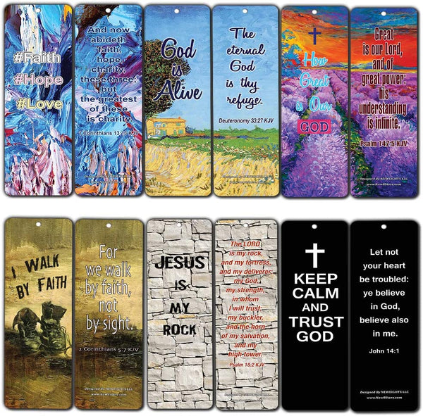 Favorite Bible Verses Bookmarks King James Version KJV (12-Pack) - Reassuring us with God's Message of Love and Hope - Prayer Cards Religious Christian Gift to Encourage Men Women Teens Boys Girls Kid