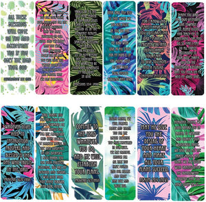 Popular Prayers and Bible Scriptures on Blessings Bookmarks (60-Pack) - Church Memory Verse Sunday School Rewards - Christian Stocking Stuffers Birthday Party Favors Assorted Bulk