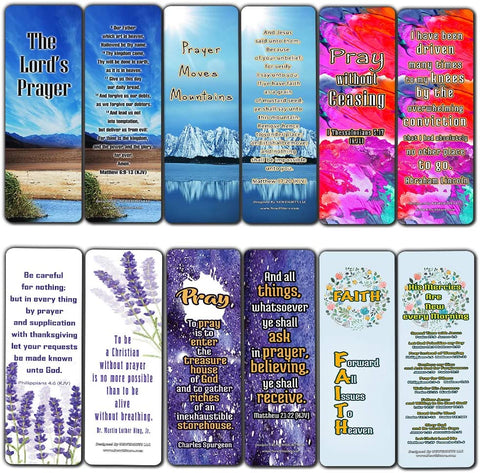 Christian Prayer Bookmarks - The Lord's Prayer (30-Pack) - Handy Christian Daily Reminder - Church Ministry Supplies Classroom Teacher Incentive Gifts Giveaways - Stocking Stuffers Devotional Bible