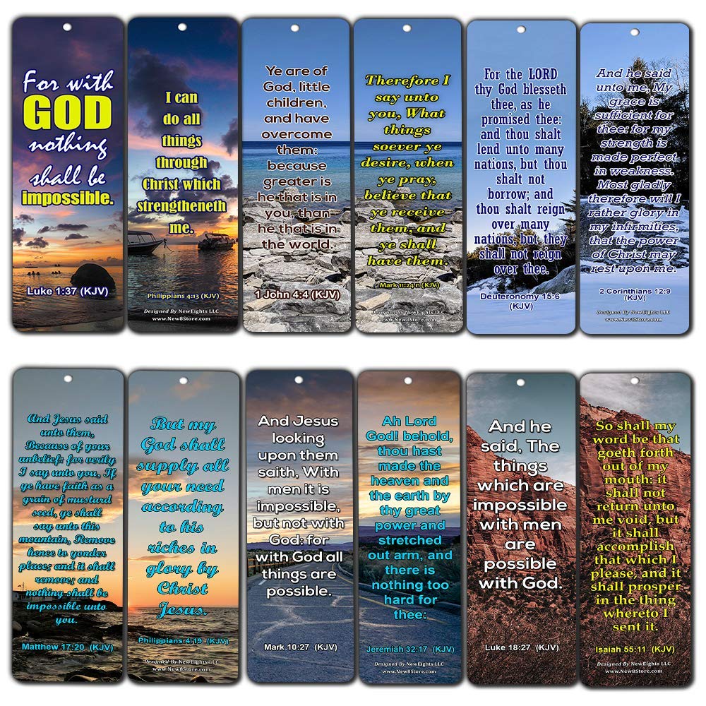 Religious Bible Quotes Bookmarks for Doing The Impossible (KJV)
