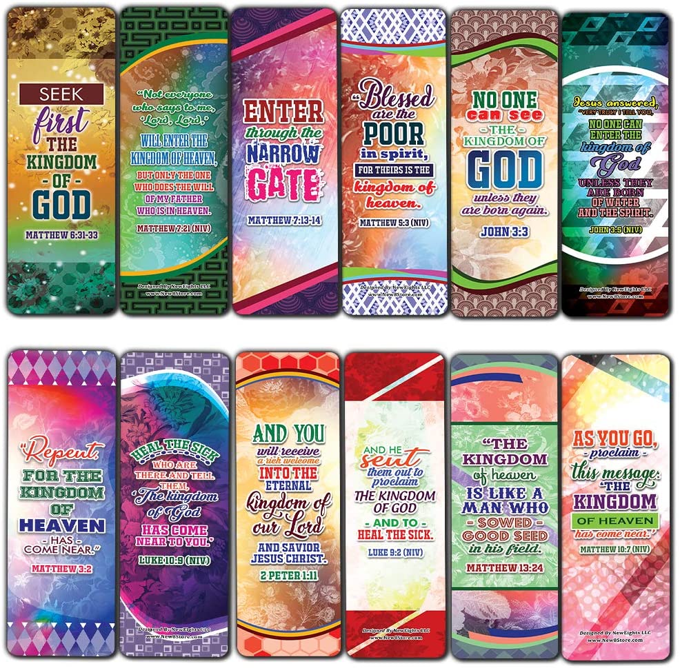 Enter to the Kingdom of God Bible Verses Bookmarks Cards (30-Pack) - Stocking Stuffers for Boys Girls - Children Ministry Bible Study Church Supplies Teacher Classroom Incentives Gift