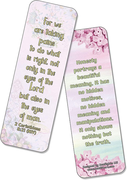 NewEights Famous Verses and Quotes on Honesty (30-Pack) – Daily Motivational Card Set – Collection Set Book Page Clippers – Ideal for Church Events