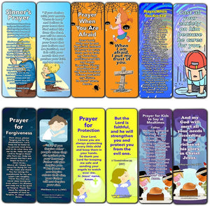 Children's Prayers Bookmarks (60 Pack) - Prayers that Simple and Easy for Kids to Pray