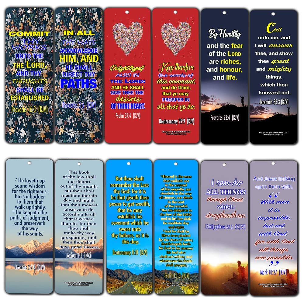 Success Bible Verses Bookmarks KJV