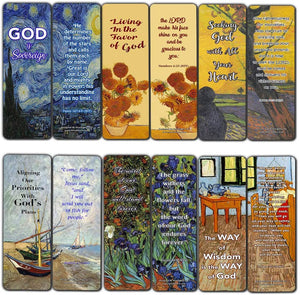 Wonderful Magnificent God Bible Scripture Cards Bookmarks (60 Pack) - Van Gogh Stocking Stuffers Sunday School Men Women Ministries Bible Study Church Supplies Cell Group Baptism Encouragement Gifts