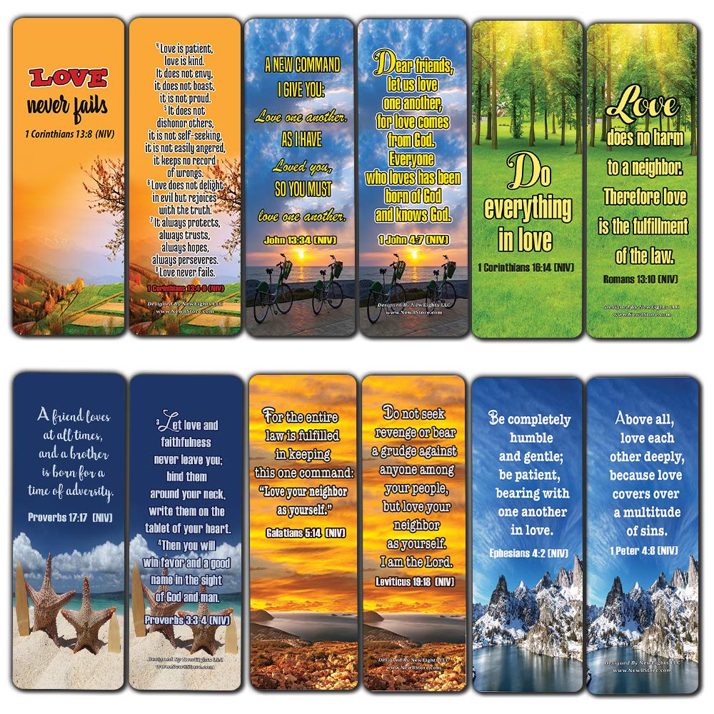Christian Bookmarks Cards - Love One Another
