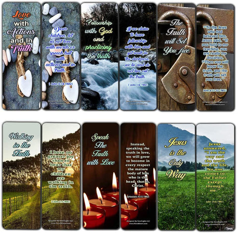 Bible Verses Bookmarks about Walking in the Truth (60 Pack) - Perfect Gift away for Sunday School and Ministries - VBS Sunday School Easter Baptism Thanksgiving Christmas Rewards Encouragement