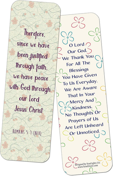NewEights Popular Prayers and Bible Scripture About Peace Bookmarks (30-Pack) – Daily Encouragement Prayer Verse Card Set – Book Page Clippers – Ideal for Church Gathering Events Give-aways