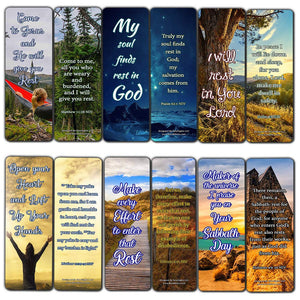 Encouraging Scriptures Bookmarks About Rest and Renewal