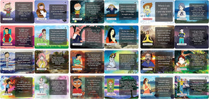 NewEights Bible Emotions Fun Facts Learning Cards (5 Set x 12 Cards) - Bulk Collection Giveaways with Inspirational Messages for Church Goers & Bible Lovers