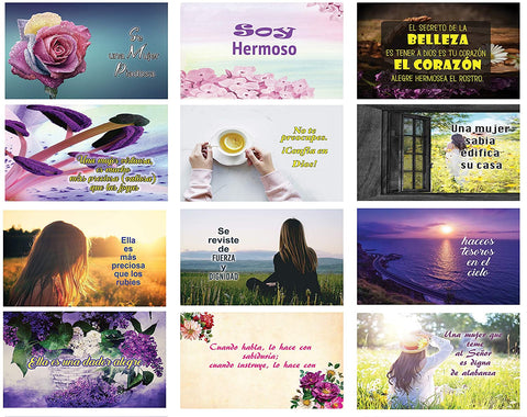 Spanish Christian Women Postcards Variety Pack NEPC1035 + NEPC1036 (60-Pack)