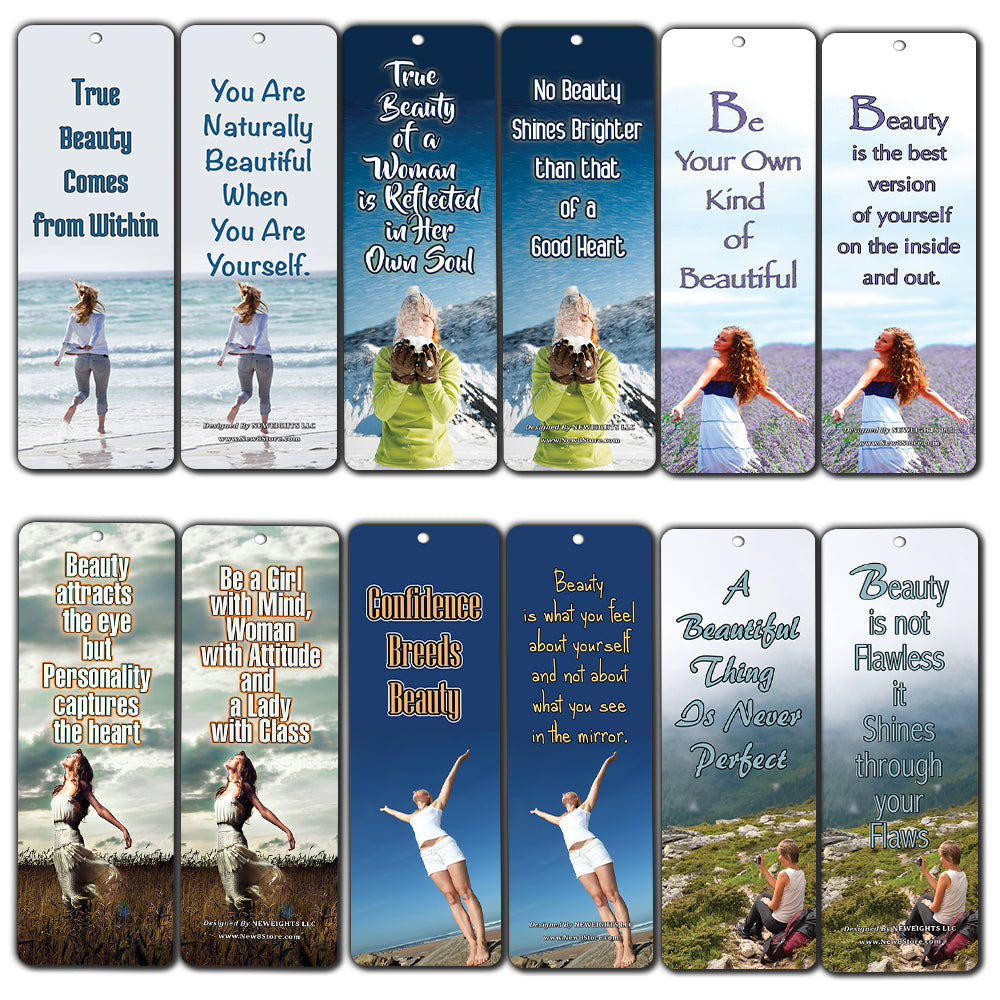 Bookmarks Cards for Women (12 Pack) - Encouragement Gifts for Mom, Wife, Best Friend - Stocking Stuffers for New Year Holiday Birthday Christmas