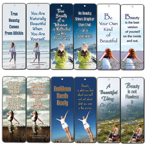 Bookmarks Cards for Women (12 Pack) - Encouragement Gifts for Mom, Wife, Best Friend - Stocking Stuffers for New Year Holiday Birthday Christmas